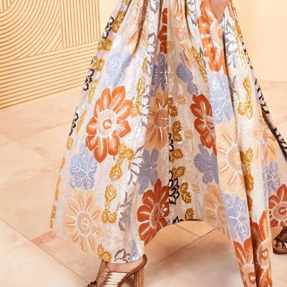 NWOT 12023 ULLA JOHNSON Izra Jacquard Maxi Dress in Ocean Jasper M $2,490 - Picture 4 of 16